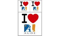 Département Aude (11) - 3 autocollants "J'aime" - Autocollant(sticker)